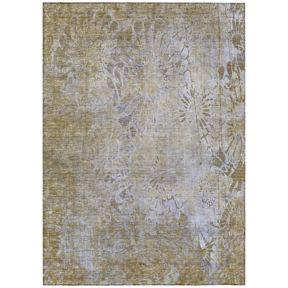 Machine Washable Indoor/Outdoor Chantille ACN2224 Gold 8' x 10' Rug. Picture 1