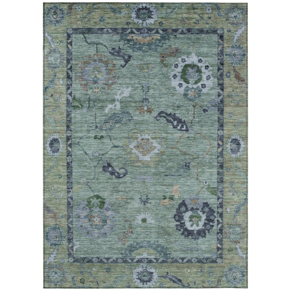 Machine Washable Indoor/Outdoor Chantille ACN2230 Green 8' x 10' Rug. Picture 1
