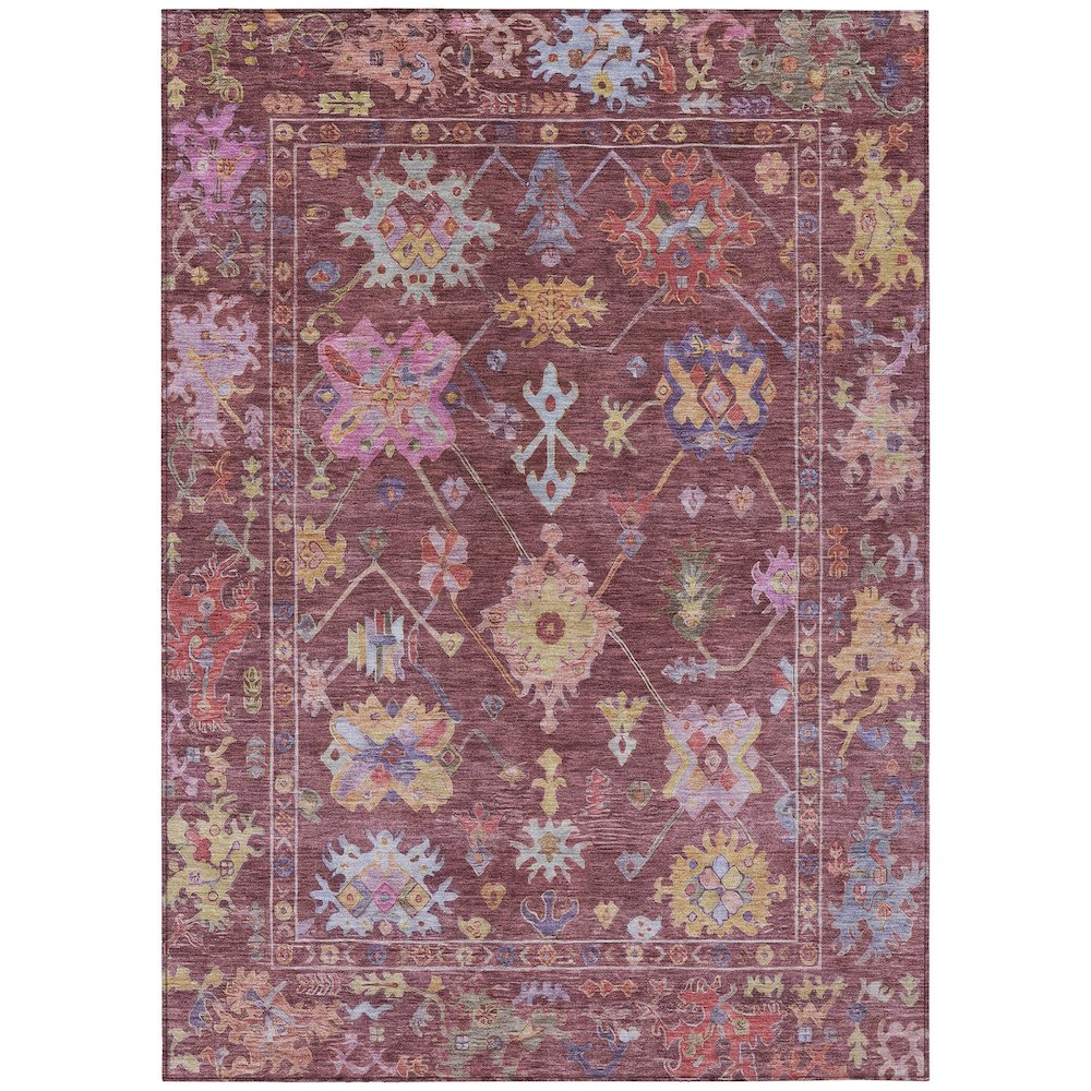 Machine Washable Indoor/Outdoor Chantille ACN2234 Red 8' x 10' Rug. Picture 1