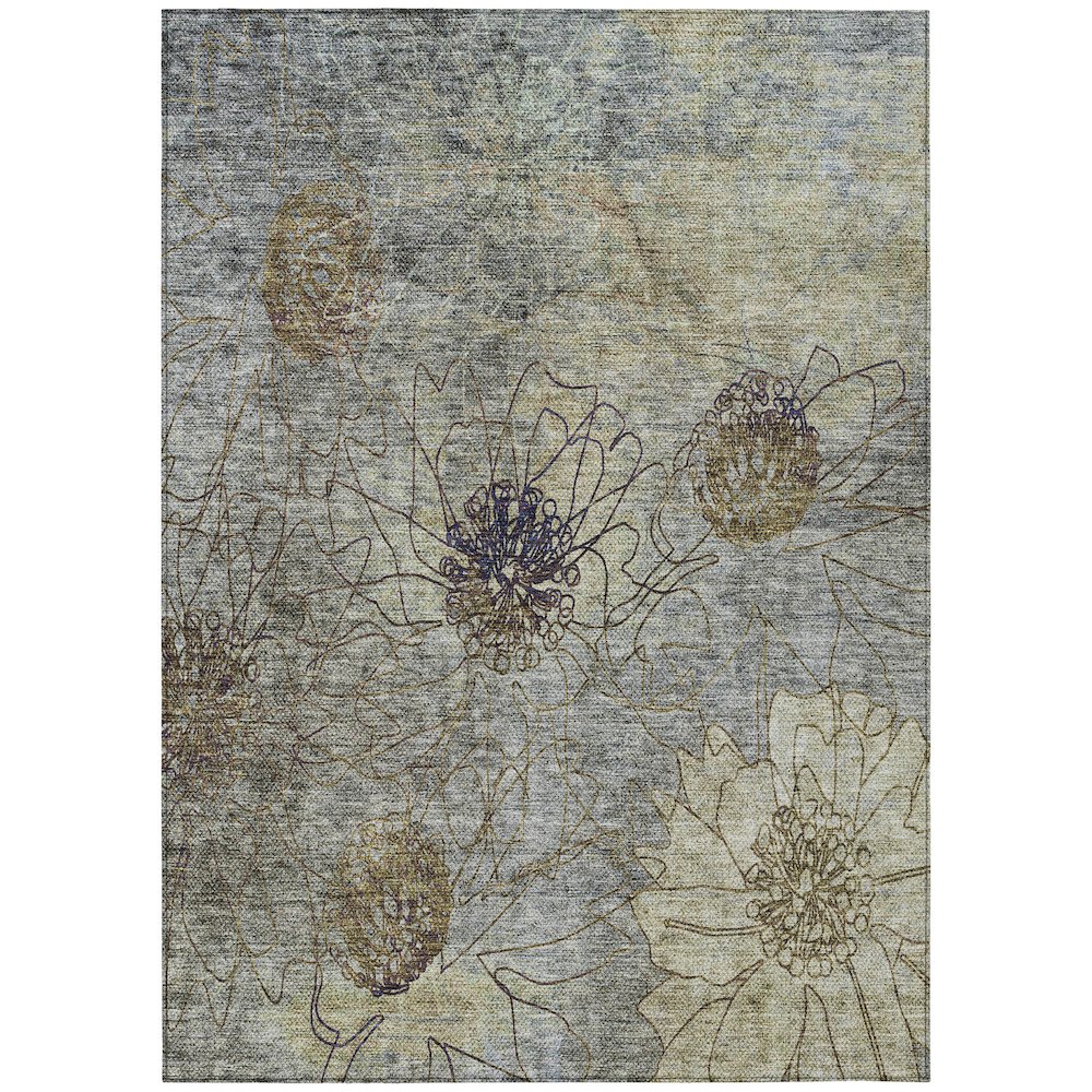 Machine Washable Indoor/Outdoor Chantille ACN2235 Gray 8' x 10' Rug. Picture 1