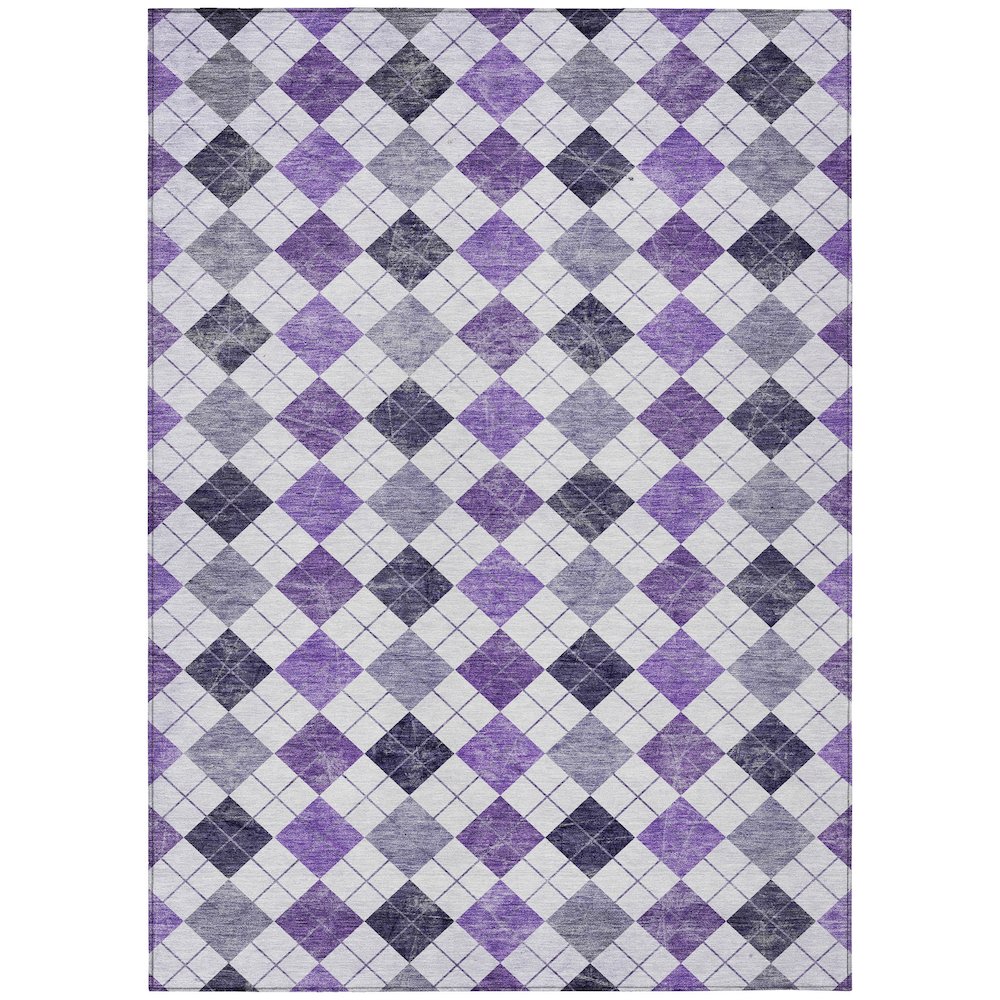 Machine Washable Indoor/Outdoor Chantille ACN2237 Purple 8' x 10' Rug. Picture 1