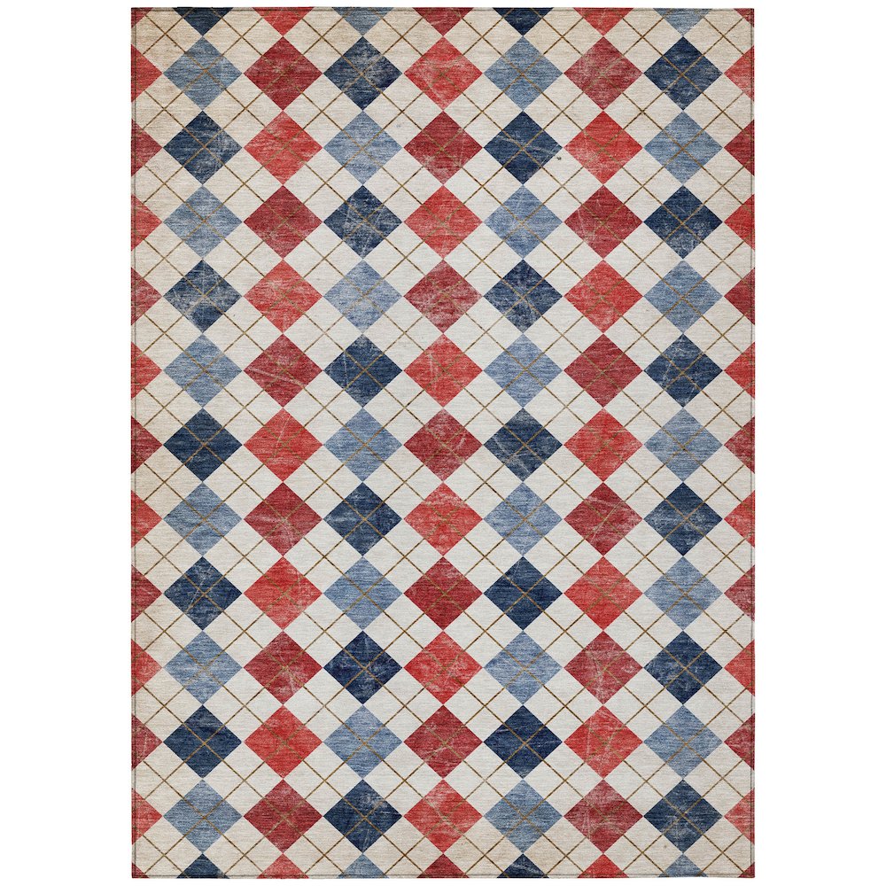 Machine Washable Indoor/Outdoor Chantille ACN2237 Red 8' x 10' Rug. Picture 1