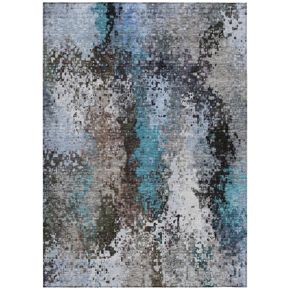 Machine Washable Indoor/Outdoor Chantille ACN2242 Brown 8' x 10' Rug. Picture 1