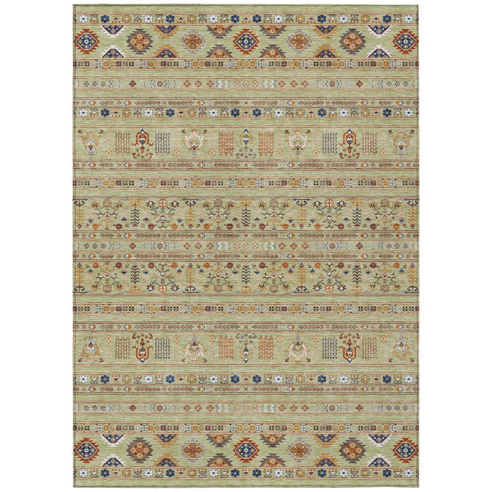 Machine Washable Indoor/Outdoor Chantille ACN2244 Green 8' x 10' Rug. Picture 1