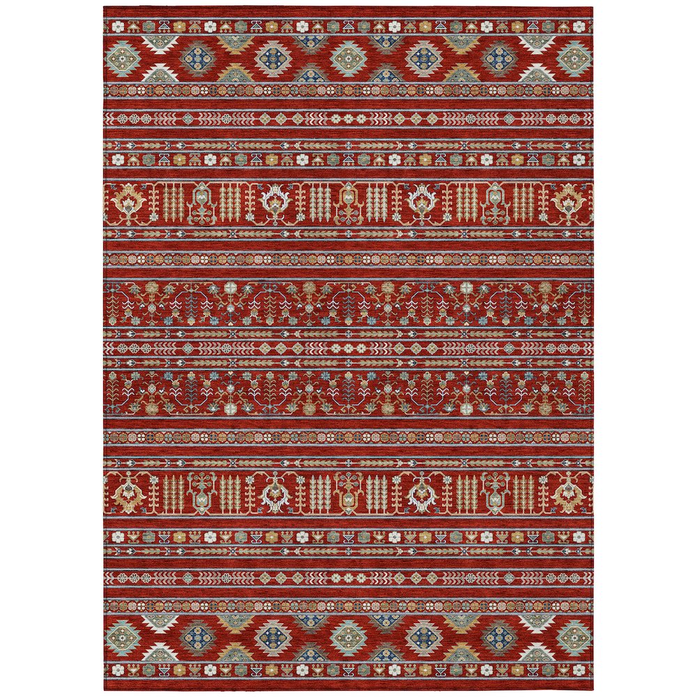 Machine Washable Indoor/Outdoor Chantille ACN2244 Red 8' x 10' Rug. Picture 1