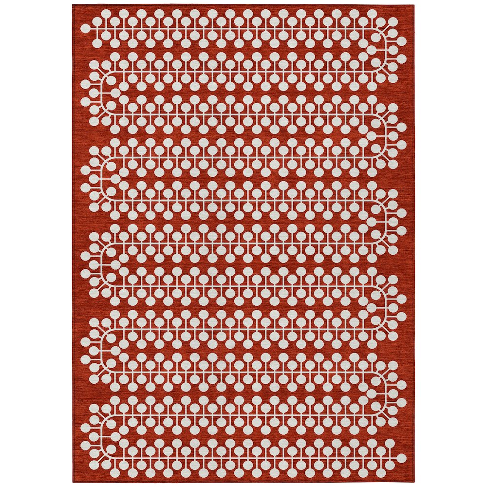 Machine Washable Indoor/Outdoor Chantille ACN2247 Red 8' x 10' Rug. Picture 1
