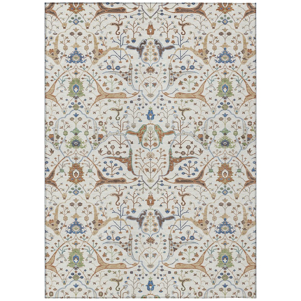 Machine Washable Indoor/Outdoor Chantille ACN2250 Ivory 8' x 10' Rug. Picture 1