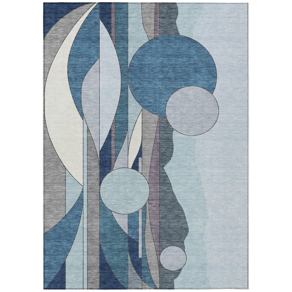 Machine Washable Indoor/Outdoor Chantille ACN2252 Blue 8' x 10' Rug. Picture 1