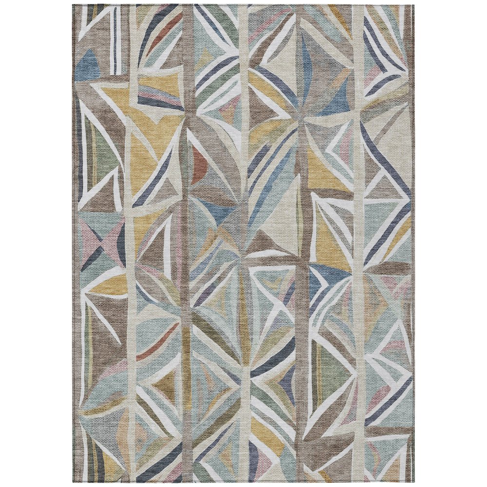 Machine Washable Indoor/Outdoor Chantille ACN2253 Brown 8' x 10' Rug. Picture 1