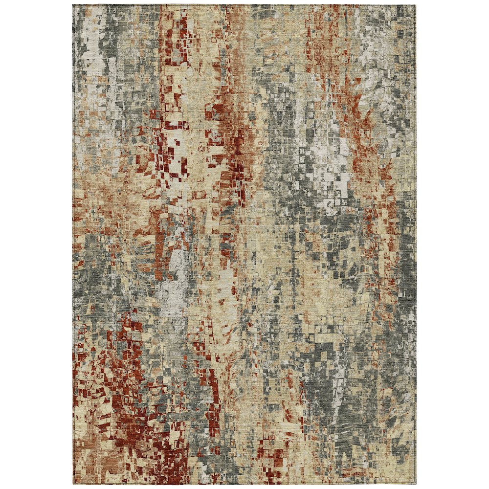 Machine Washable Indoor/Outdoor Chantille ACN2254 Gray 8' x 10' Rug. Picture 1