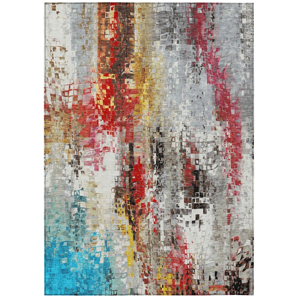Machine Washable Indoor/Outdoor Chantille ACN2254 Gray 8' x 10' Rug. Picture 1