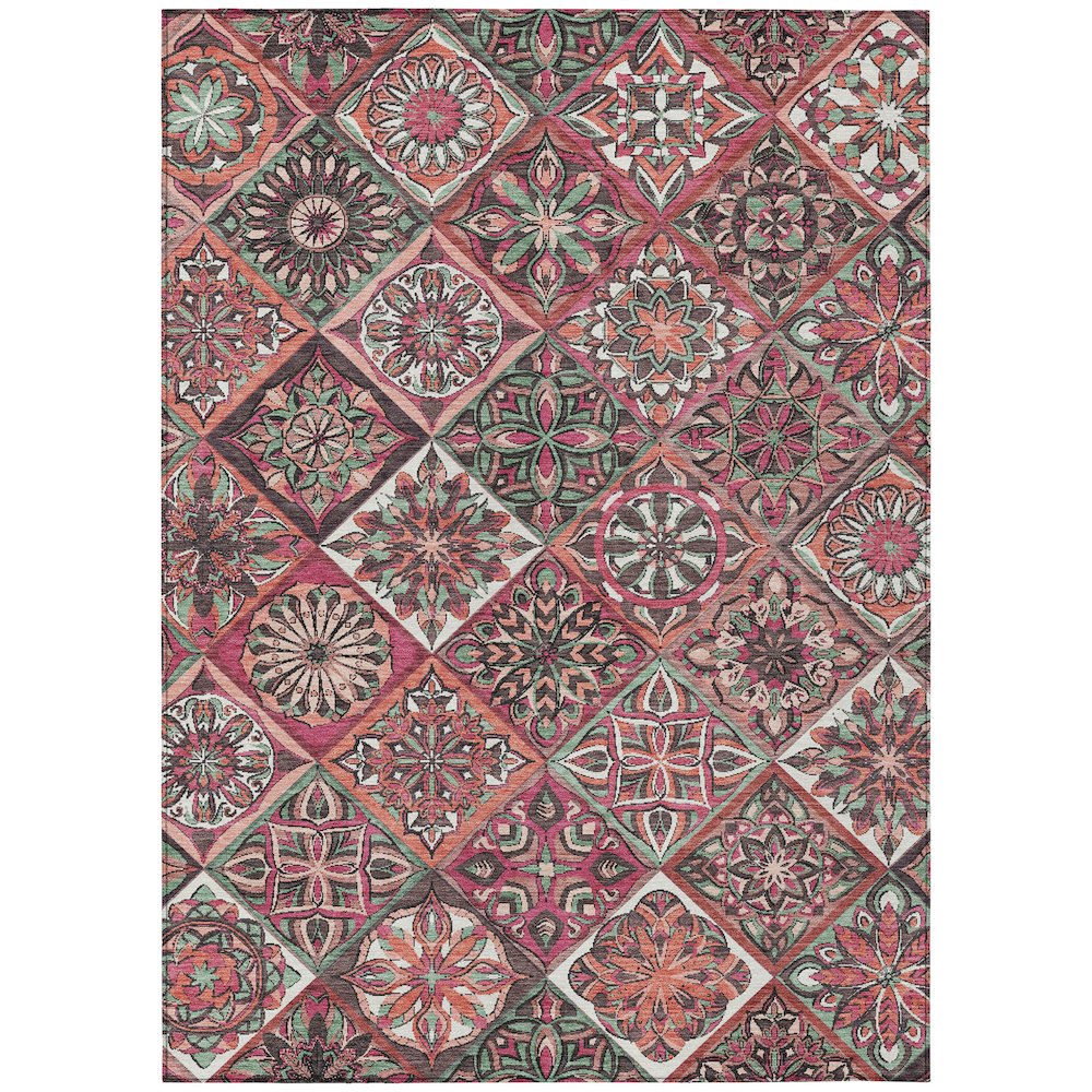 Machine Washable Indoor/Outdoor Chantille ACN2256 Pink 8' x 10' Rug. Picture 1