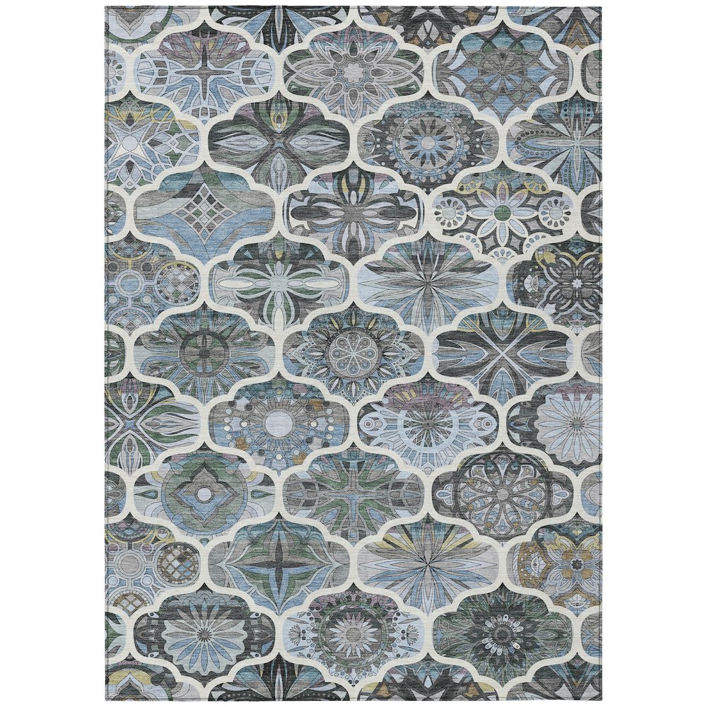 Machine Washable Indoor/Outdoor Chantille ACN2257 Blue 8' x 10' Rug. Picture 1