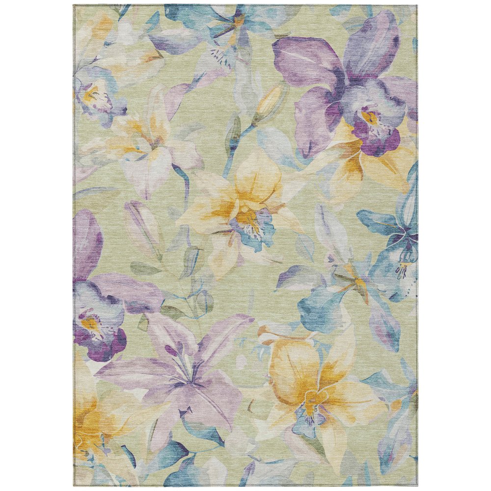 Machine Washable Indoor/Outdoor Chantille ACN2262 Green 8' x 10' Rug. Picture 1