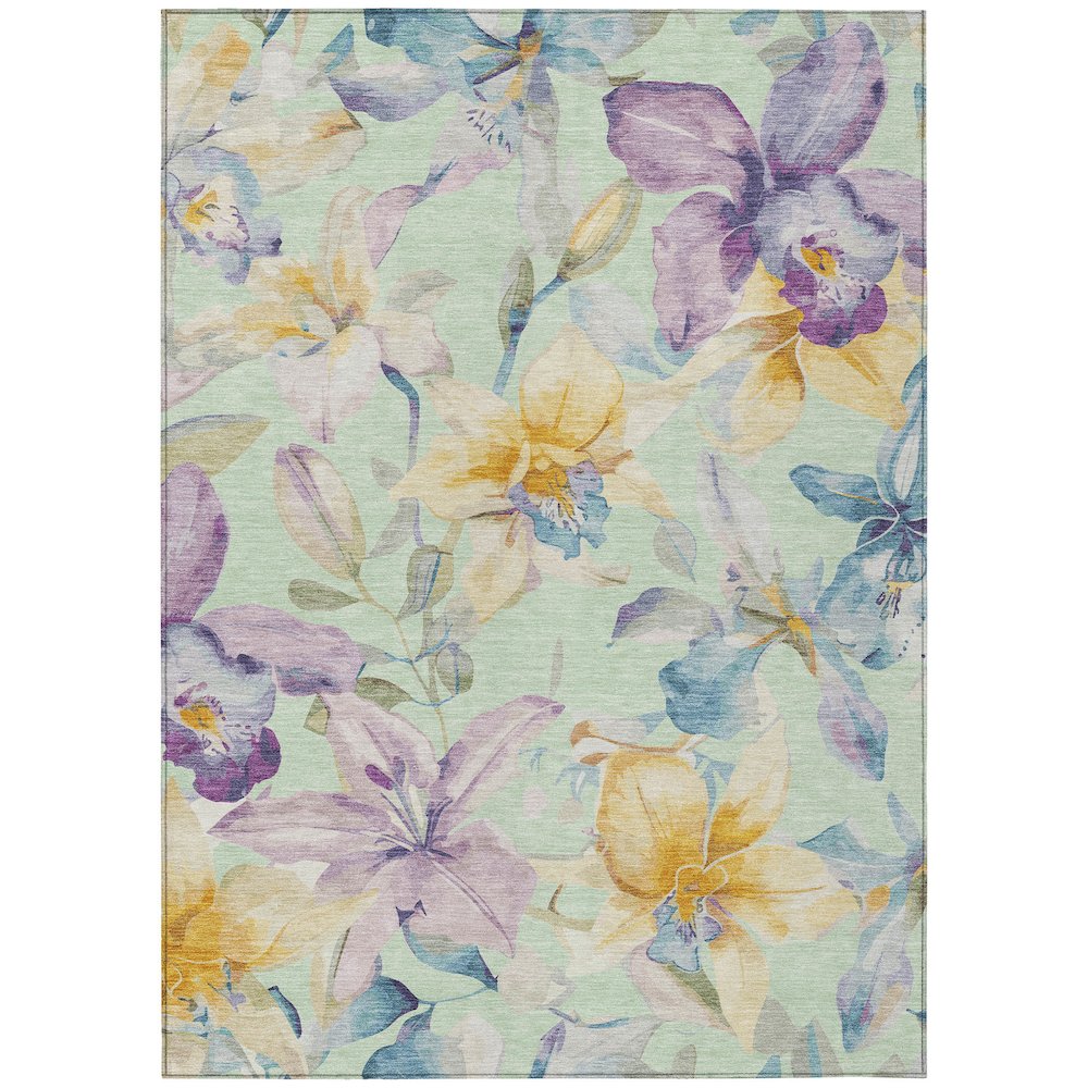 Machine Washable Indoor/Outdoor Chantille ACN2262 Green 8' x 10' Rug. Picture 1