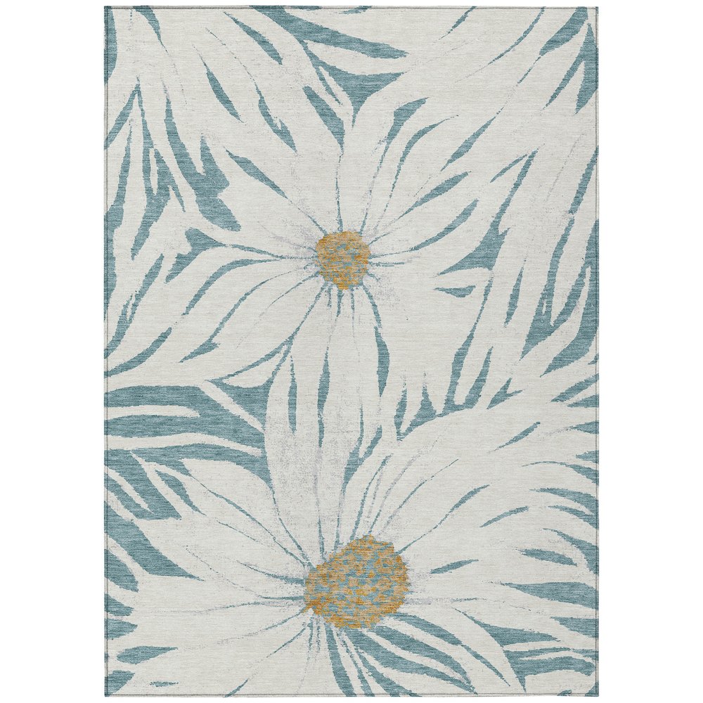 Machine Washable Indoor/Outdoor Chantille ACN2263 Teal 8' x 10' Rug. Picture 1