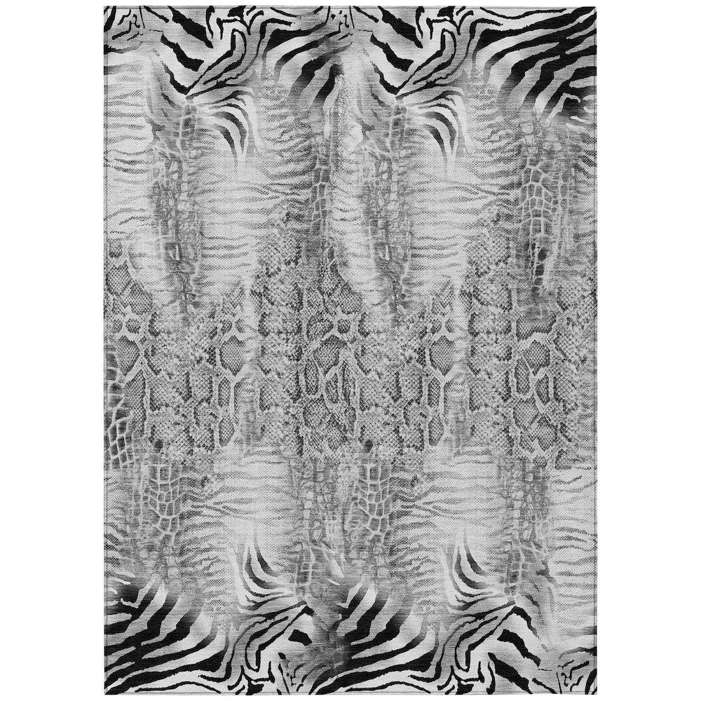 Machine Washable Indoor/Outdoor Chantille ACN2276 Gray 8' x 10' Rug. Picture 1
