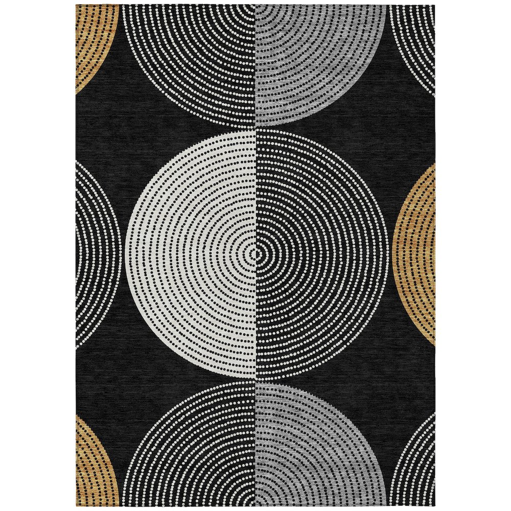 Machine Washable Indoor/Outdoor Chantille ACN2281 Black 8' x 10' Rug. Picture 1