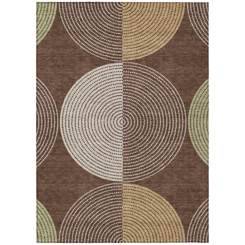Machine Washable Indoor/Outdoor Chantille ACN2281 Brown 8' x 10' Rug. Picture 1