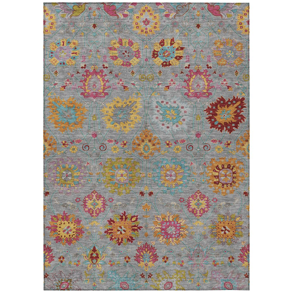 Machine Washable Indoor/Outdoor Chantille ACN2288 Gray 8' x 10' Rug. Picture 1