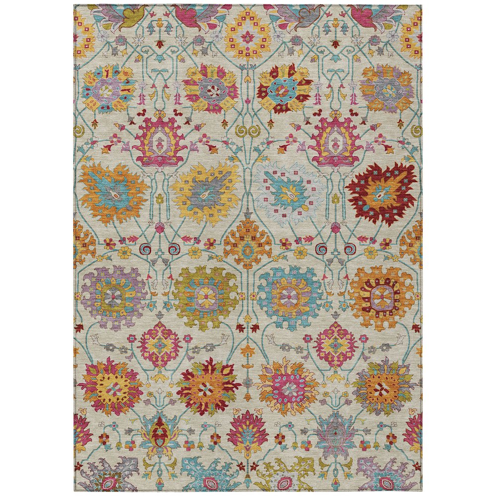Machine Washable Indoor/Outdoor Chantille ACN2288 Ivory 8' x 10' Rug. Picture 1