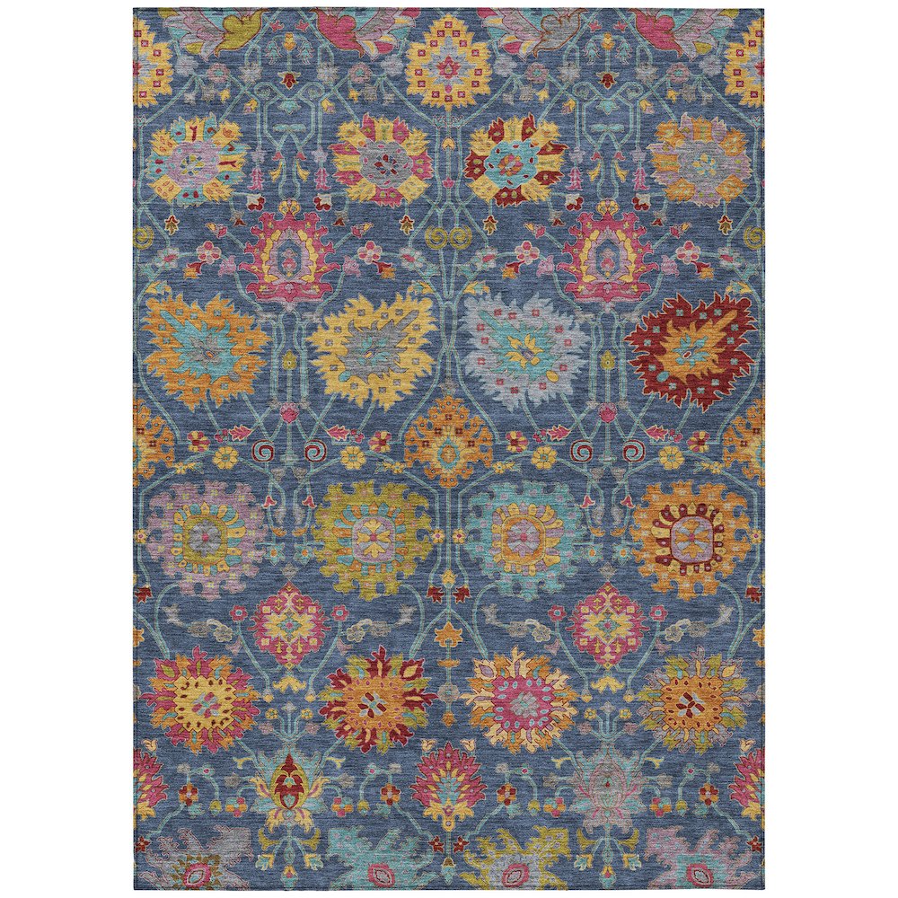 Machine Washable Indoor/Outdoor Chantille ACN2288 Blue 8' x 10' Rug. Picture 1