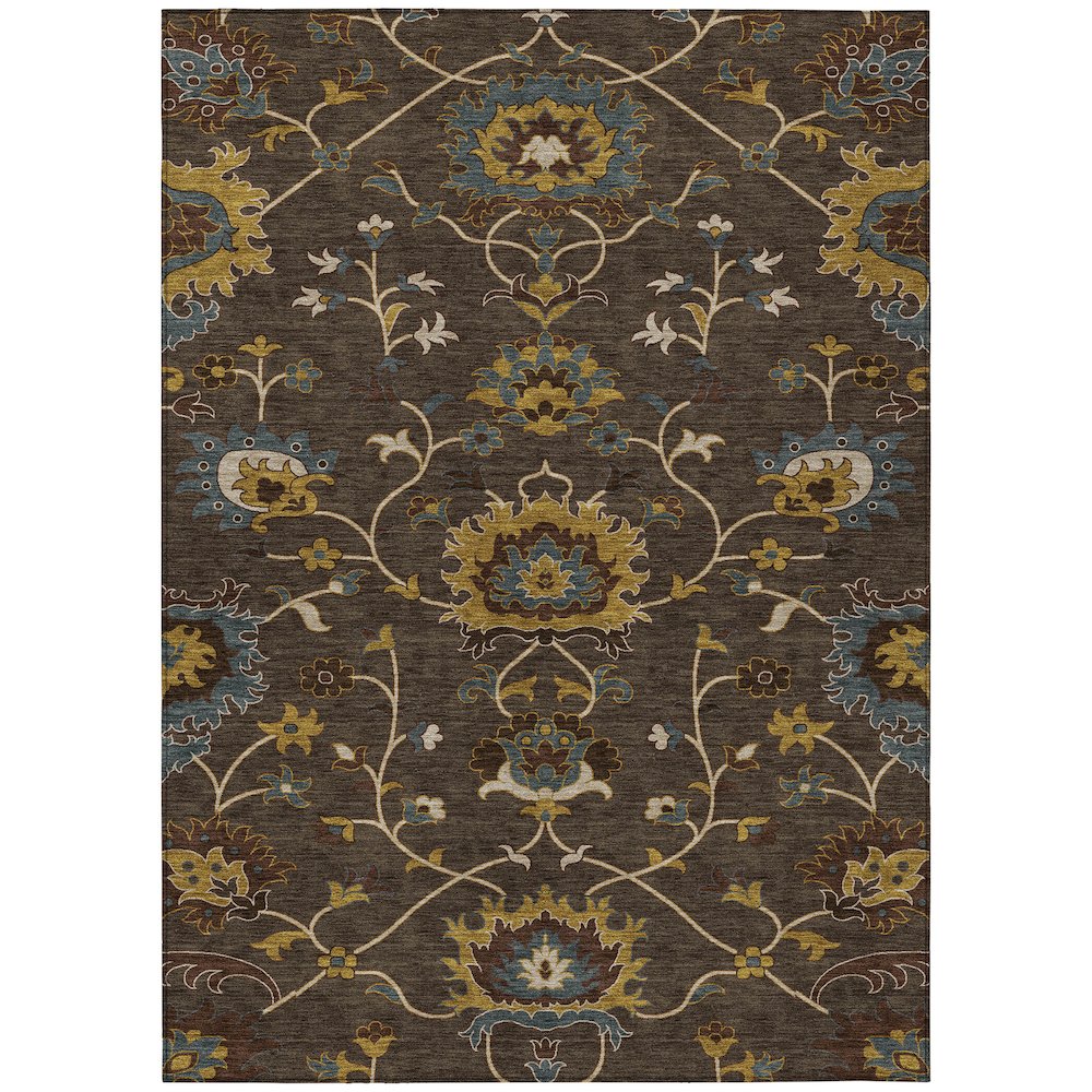 Machine Washable Indoor/Outdoor Chantille ACN2290 Brown 8' x 10' Rug. Picture 1