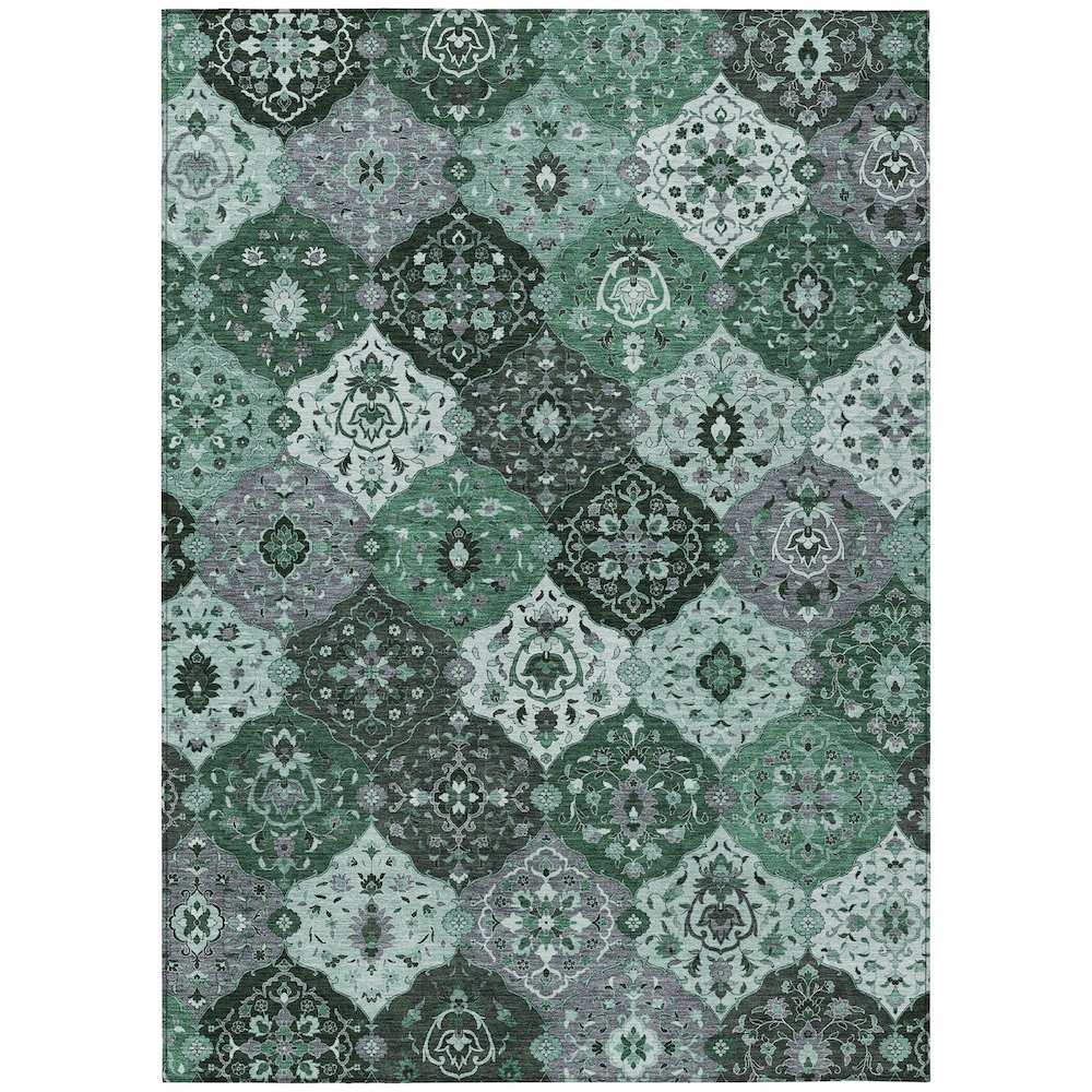 Machine Washable Indoor/Outdoor Chantille ACN2292 Green 8' x 10' Rug. Picture 1