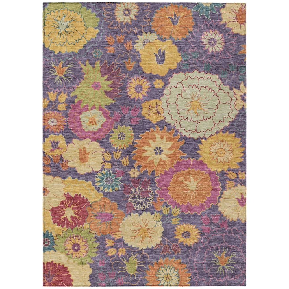 Machine Washable Indoor/Outdoor Chantille ACN2293 Purple 8' x 10' Rug. Picture 1