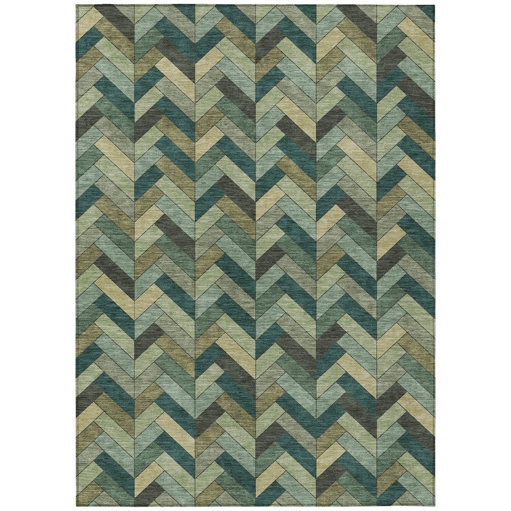 Machine Washable Indoor/Outdoor Chantille ACN2296 Green 8' x 10' Rug. Picture 1