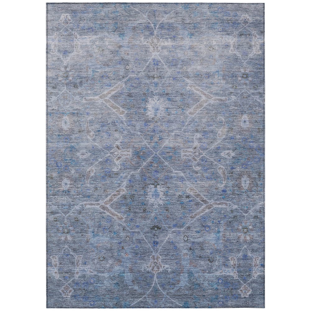 Machine Washable Indoor/Outdoor Chantille ACN2298 Blue 8' x 10' Rug. Picture 1