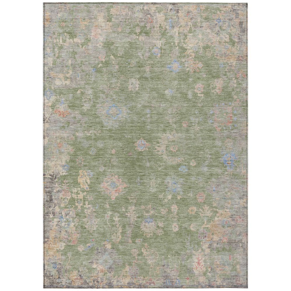 Machine Washable Indoor/Outdoor Chantille ACN2302 Green 8' x 10' Rug. Picture 1