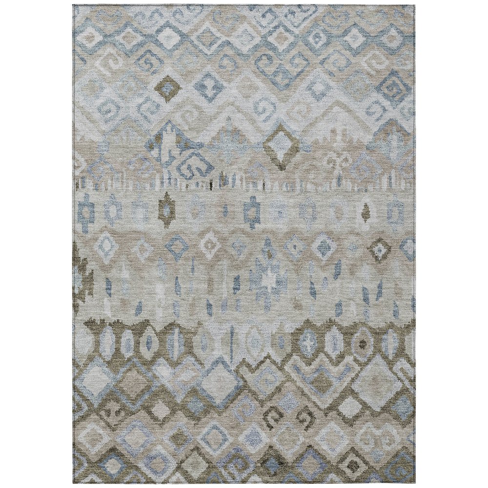 Machine Washable Indoor/Outdoor Chantille ACN2303 Brown 8' x 10' Rug. Picture 1