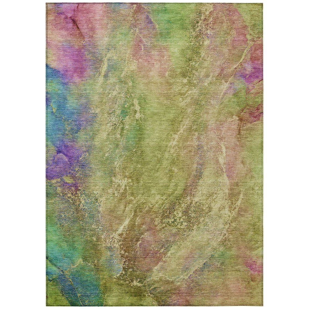 Machine Washable Indoor/Outdoor Chantille ACN2308 Green 8' x 10' Rug. Picture 1