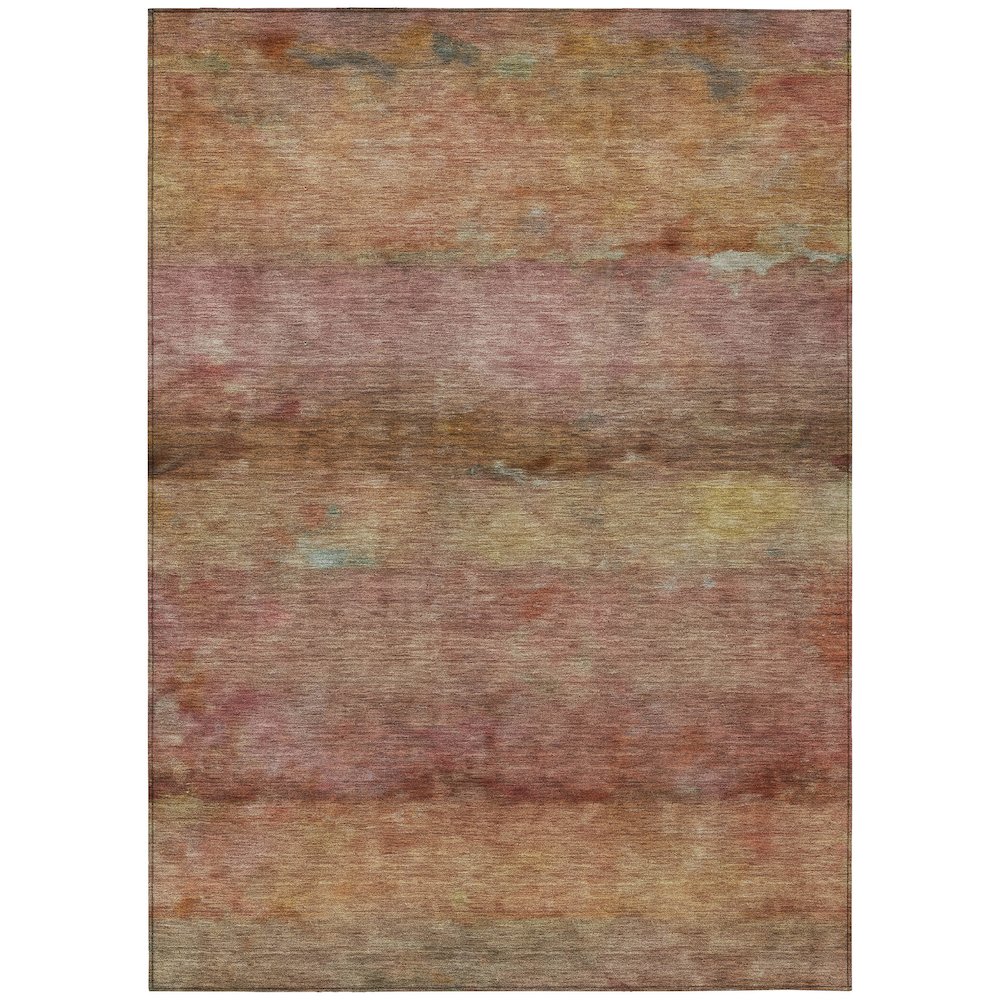 Machine Washable Indoor/Outdoor Chantille ACN2311 Orange 8' x 10' Rug. Picture 1