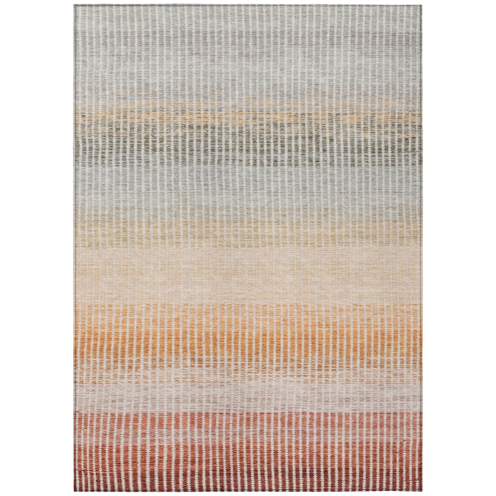 Machine Washable Indoor/Outdoor Chantille ACN2313 Orange 8' x 10' Rug. Picture 1