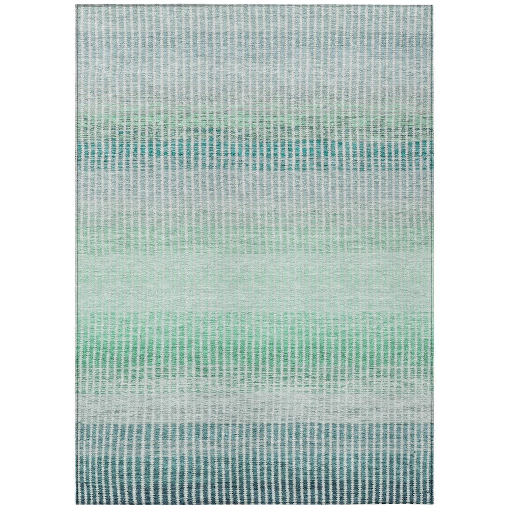 Machine Washable Indoor/Outdoor Chantille ACN2313 Teal 8' x 10' Rug. Picture 1