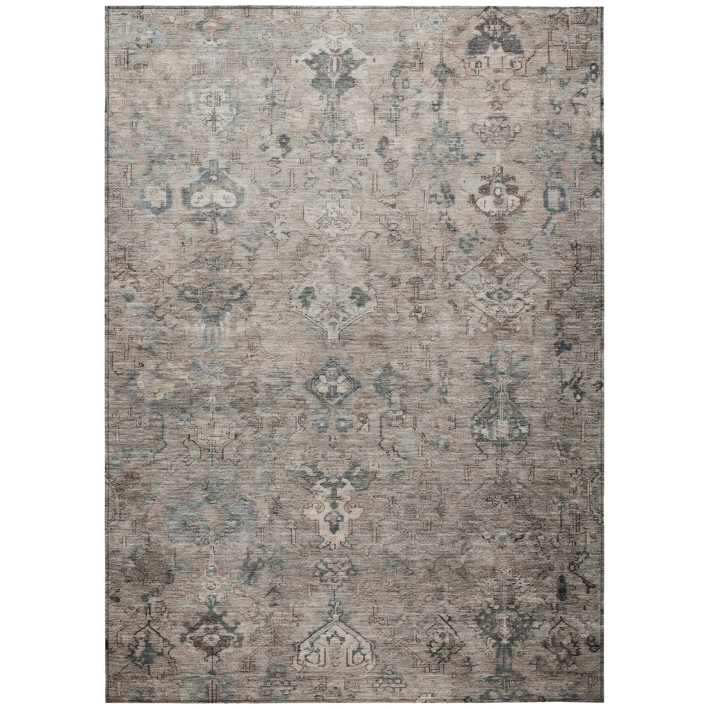 Machine Washable Indoor/Outdoor Chantille ACN2320 Brown 8' x 10' Rug. Picture 1