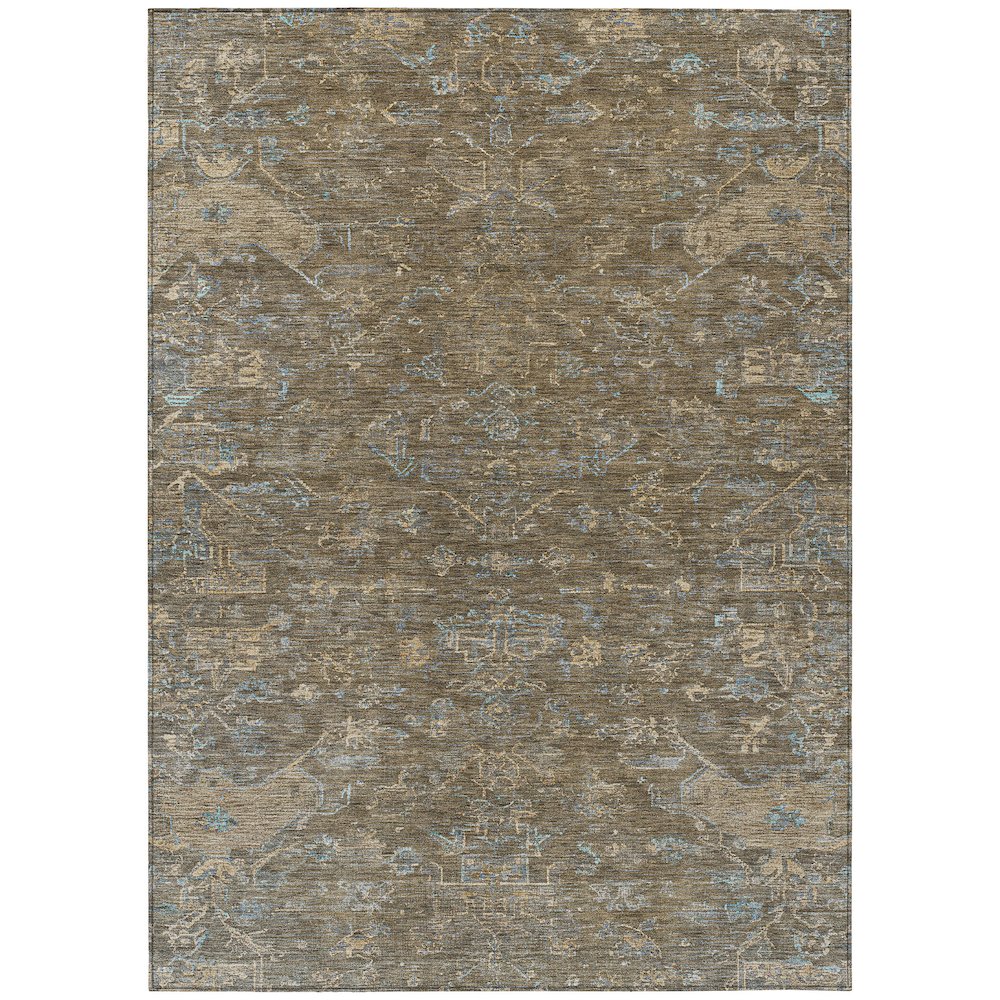 Machine Washable Indoor/Outdoor Chantille ACN2322 Brown 8' x 10' Rug. Picture 1