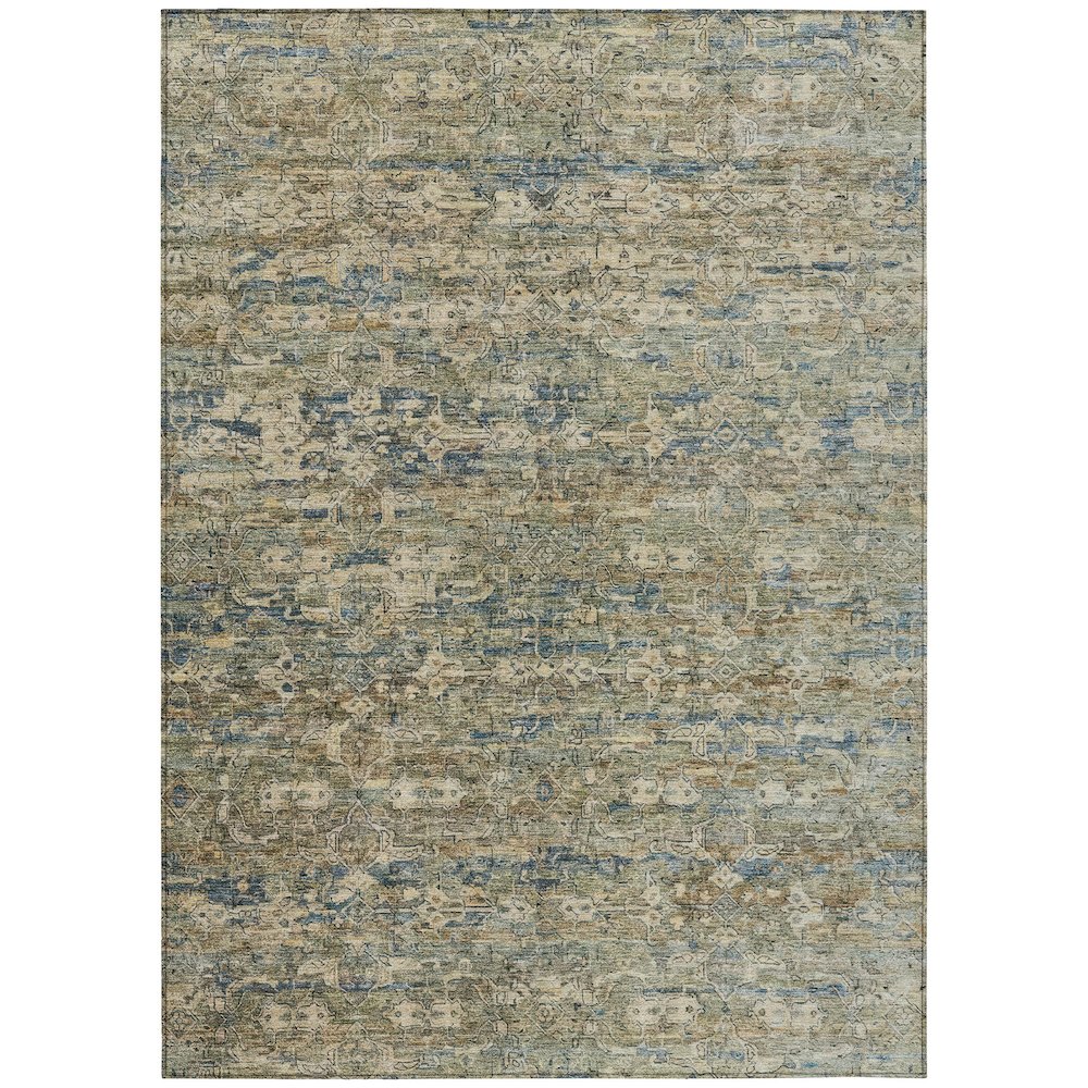 Machine Washable Indoor/Outdoor Chantille ACN2324 Green 8' x 10' Rug. Picture 1