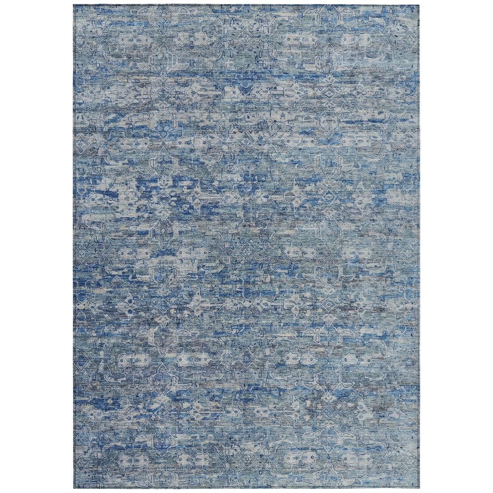 Machine Washable Indoor/Outdoor Chantille ACN2324 Blue 8' x 10' Rug. Picture 1