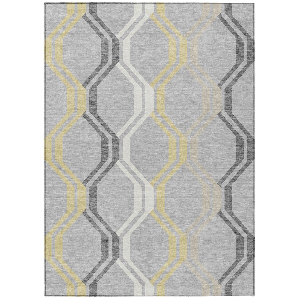 Machine Washable Indoor/Outdoor Chantille ACN2326 Gray 8' x 10' Rug. Picture 1
