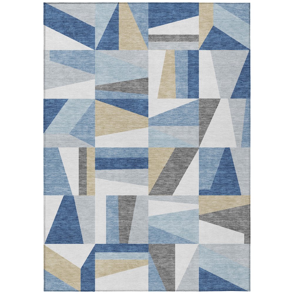 Machine Washable Indoor/Outdoor Chantille ACN2327 Blue 8' x 10' Rug. Picture 1