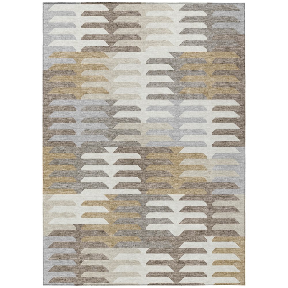 Machine Washable Indoor/Outdoor Chantille ACN2328 Brown 8' x 10' Rug. Picture 1