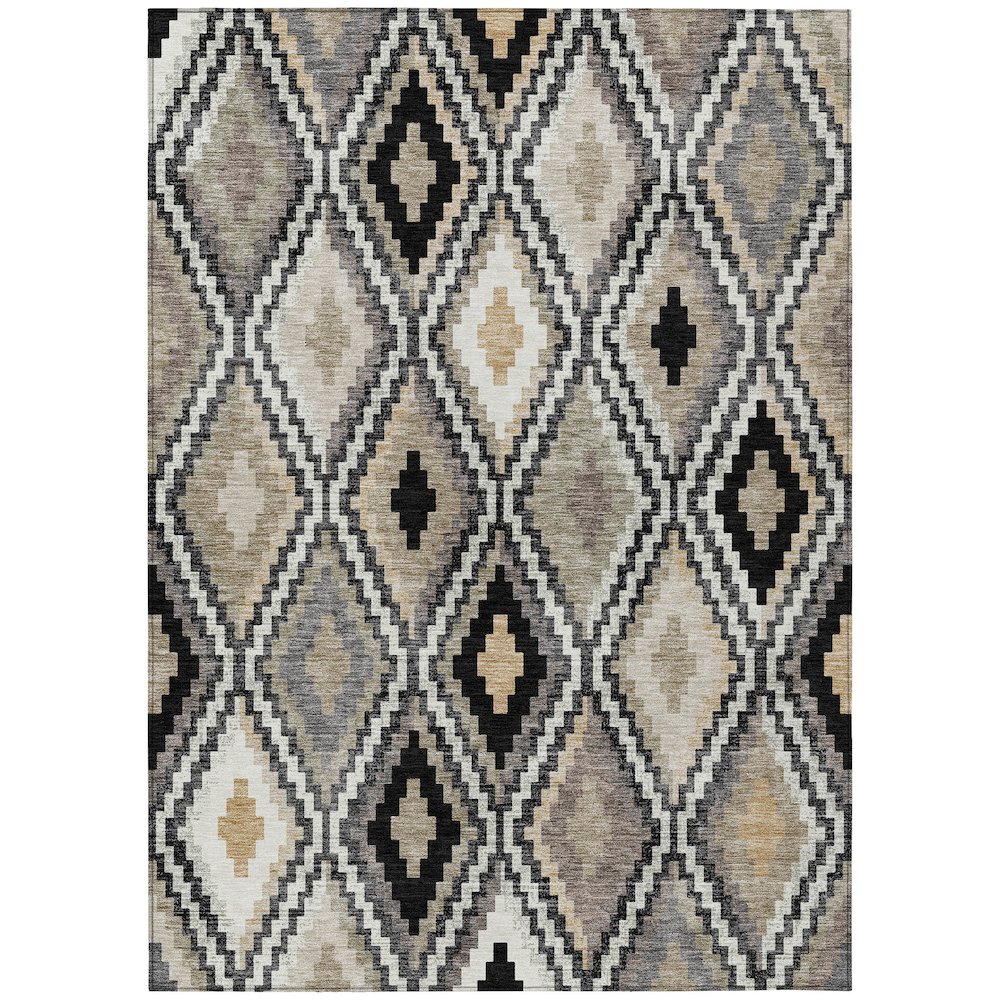 Machine Washable Indoor/Outdoor Chantille ACN2331 Black 8' x 10' Rug. Picture 1
