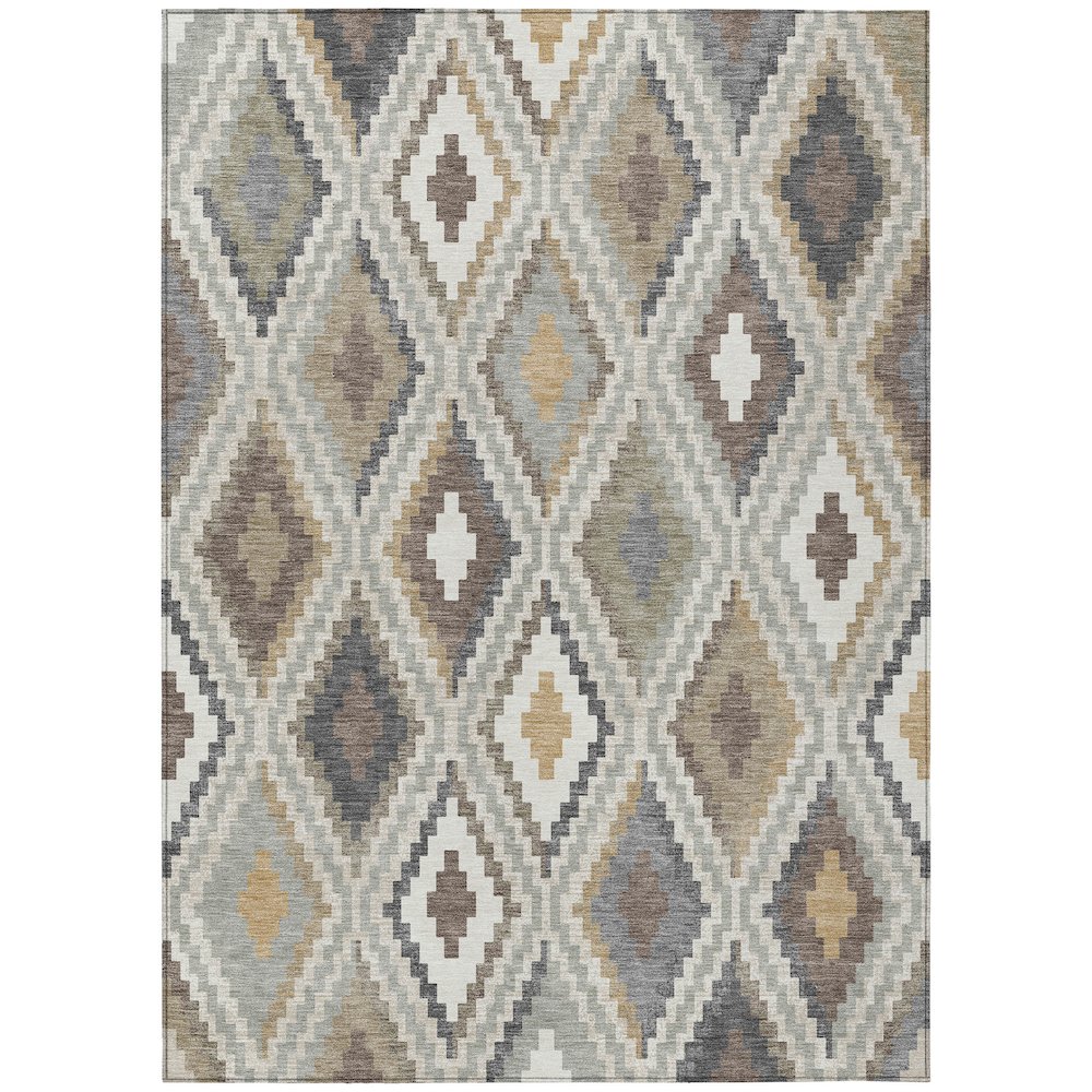 Machine Washable Indoor/Outdoor Chantille ACN2331 Brown 8' x 10' Rug. Picture 1