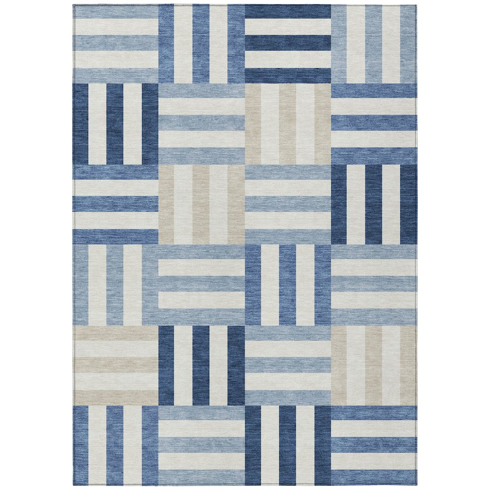 Machine Washable Indoor/Outdoor Chantille ACN2332 Blue 8' x 10' Rug. Picture 1