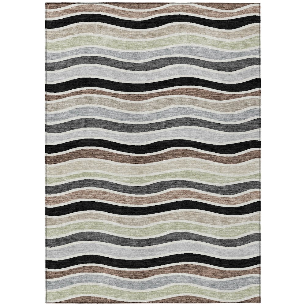 Machine Washable Indoor/Outdoor Chantille ACN2333 Black 8' x 10' Rug. Picture 1