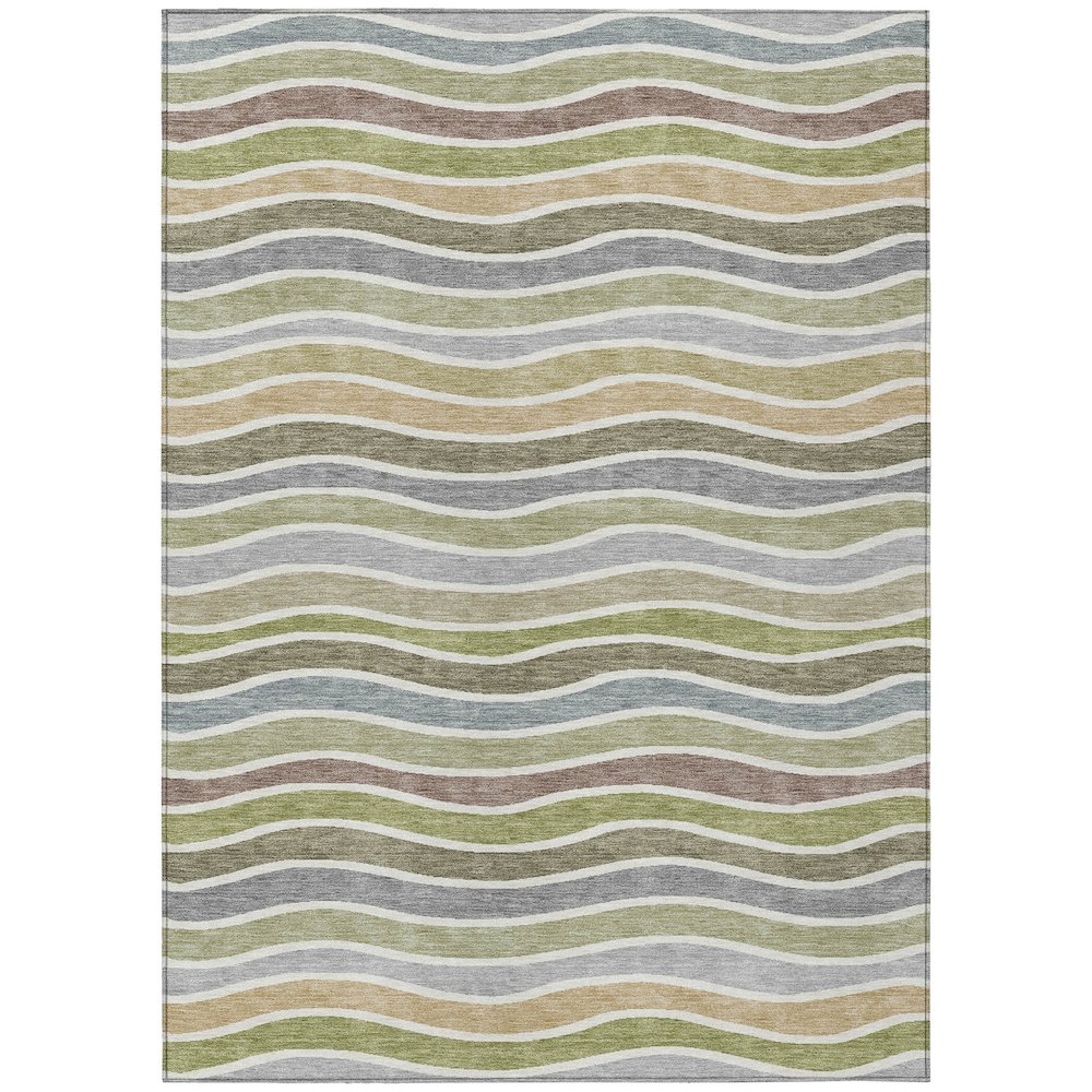 Machine Washable Indoor/Outdoor Chantille ACN2333 Green 8' x 10' Rug. Picture 1