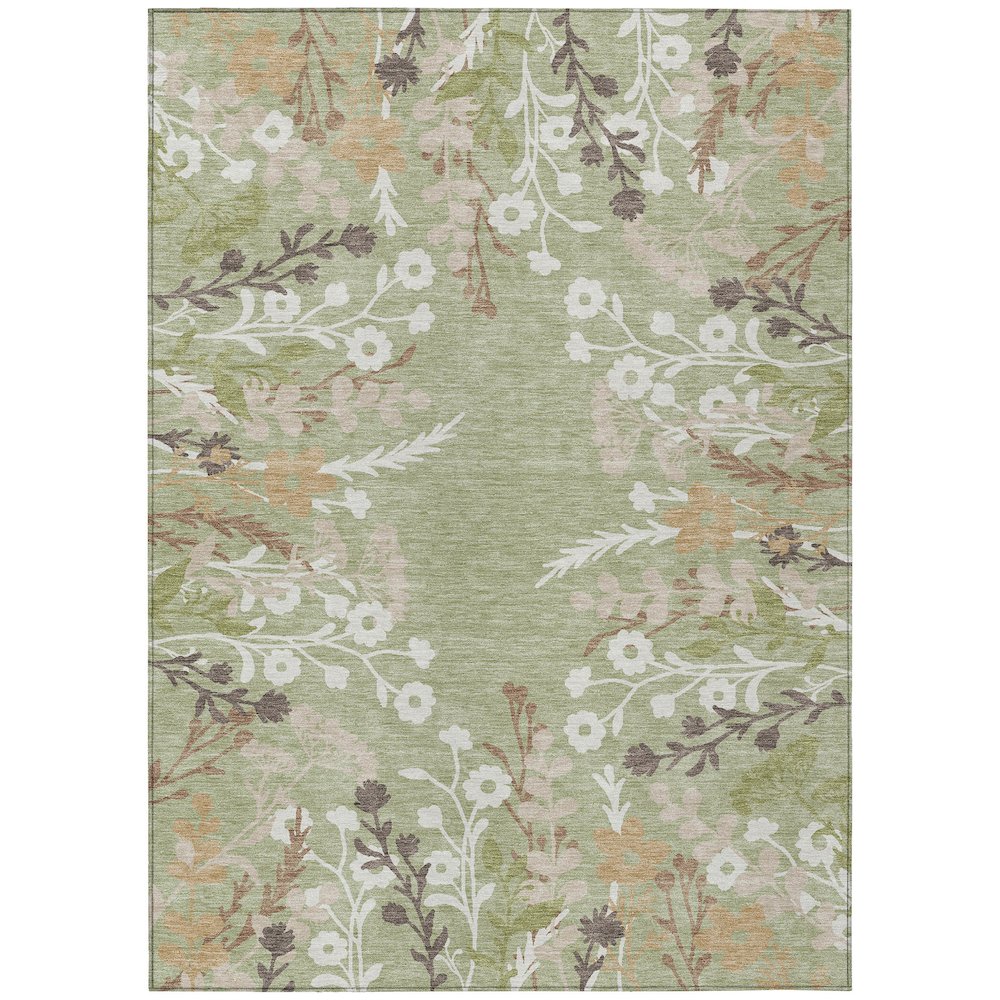 Machine Washable Indoor/Outdoor Chantille ACN2334 Green 8' x 10' Rug. Picture 1